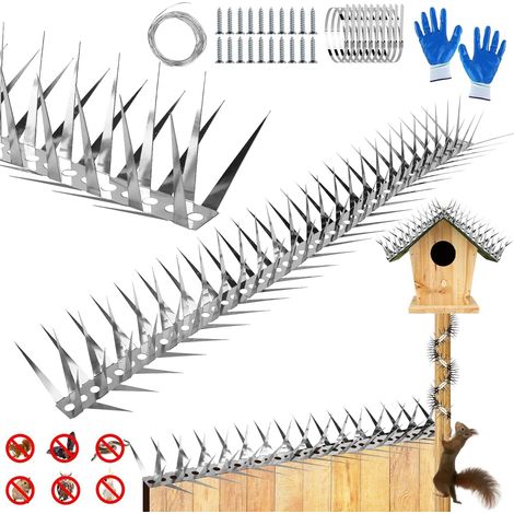 Tuyau de descente anti-martres en acier inoxydable 300 cm - Avec accessoires - Répulsif contre les oiseaux et les chats - Peut être coupée - Protection contre les martres - Pour maison, balcon, toit (1/5)