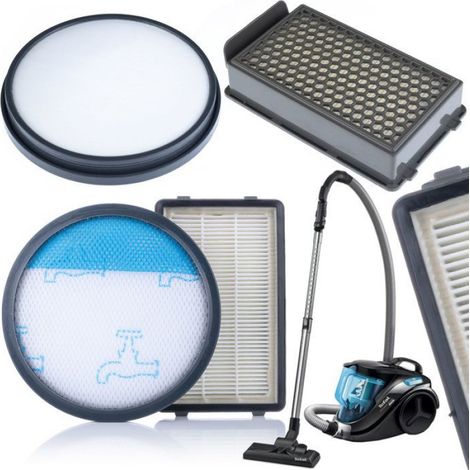 Filtre Aspirateur - Pour Rowenta RO371 RO372 RO373 RO375 RO378 RO379 Tefal TW371 TW372 TW373 TW375 TW378 TW379 - Filtre Mousses Lavable + Filtre HEPA - Lot De 4 (1/5)