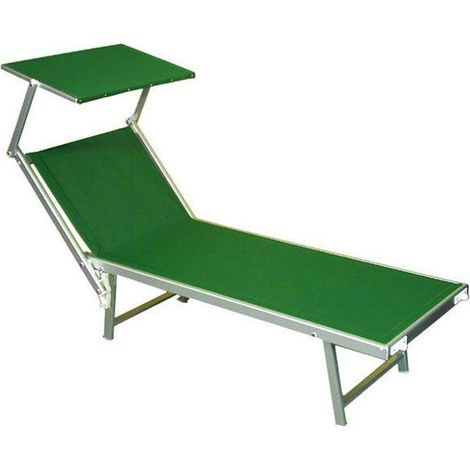 Lettino Prendisole da Giardino 185x61x38 cm in Alluminio e Textilene Sea Verde
