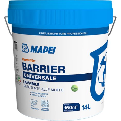 Dursilite barrier pittura murale antimuffa lavabile per interni mapei 14 litri (1/5)