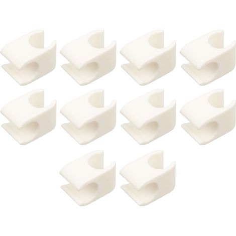 10x Connecteur croisé de séparateur de garde corps rond Ø10mm Cuisine Salle de bain Chambre Rangement Organisateur Rangement Tube Tuyau Crédence Optimisation, PVC blanc