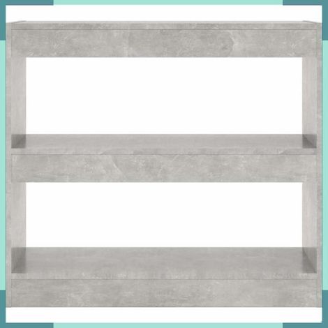 811695 Bibliothèque/Séparateur de pièce Gris béton 80x30x72 cm (1/5)
