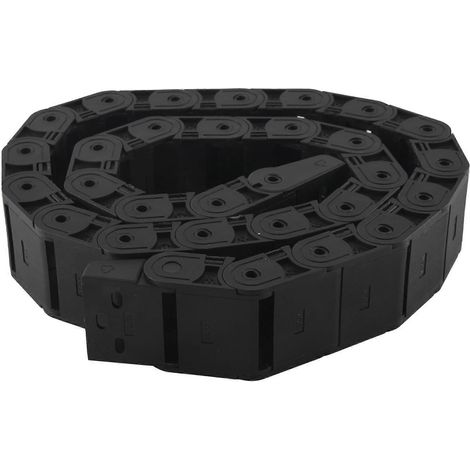 Chaîne porte-câbles semi-fermée souple noire 18 mm x 37 mm, 1 m, 39.4-JBMEDIA (1/4)