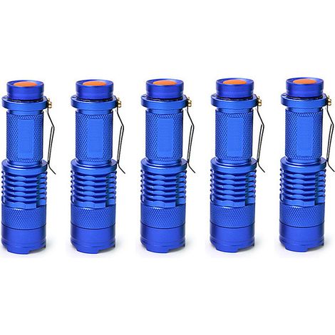 5 Mini lampe torche télescopique rechargeable, pour LED Rechargeable , bleue (1/5)