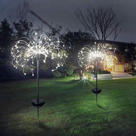 Illuminazione solare a LED per esterni, decorazione per prato, giardino, parco, paesaggio, Natale - 120 LED bianchi (1/4)
