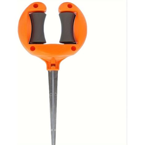 Support de tuyau d'arrosage en fer, solution de rangement robuste pour les tuyaux d'eau dans les garages et à l'extérieur, coloris blanc et orange.-AquaForge (1/5)