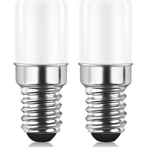 Lampadina LED E14 per frigorifero, 1,5 W equivalente a 15 W, bianco caldo 3000 K, lampadina per frigorifero, lampada di sale, macchina da cucire, non dimmerabile, 2 pezzi - Crezuo