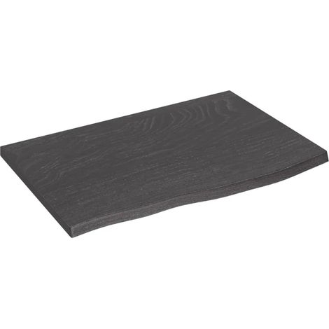Étagère murale Étagères Murales Flottantes de Rangement gris foncé 60x40x2 cm bois chêne massif traité BRZH994897 (1/4)