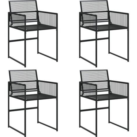 Maison Exclusive - Gartenstühle 4 Stk. Schwarz Poly Rattan