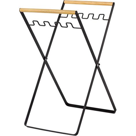 Support de sac poubelle pliable en fer, portable et pratique, utilisation multifonctionnelle pour le camping, le jardin et la lessive (noir) (1/5)