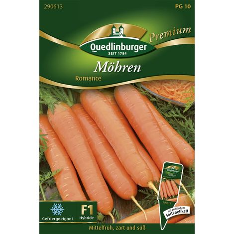Quedlinburger Saatgut – Carotte Romance – Graines de légumes, variété mi-précoce, racines lisses de 16-18 cm (1/2)