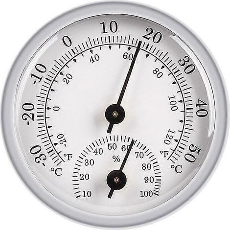 Hygrometer-Thermometer, Sensor für Temperatur und Luftfeuchtigkeit im Innenbereich, Messgerät für Haus, Garage, Gewächshaus und Weinkeller, 57 x 57 x 12,5 mm, weiß, Bett