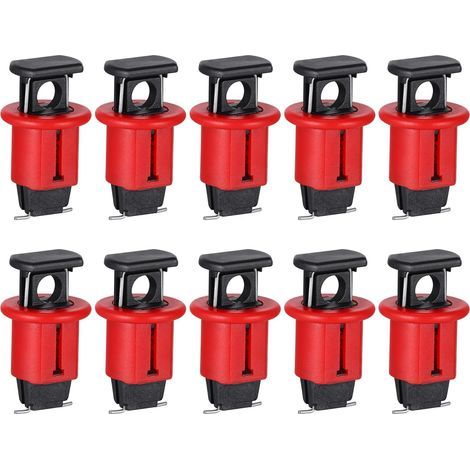 Pack of 10 Miniature Electrical Safety Lockout Circuit Breakers for Electrical Isolation, Red, Miniature Electrical Safety Lockout Circuit Breaker (1/5)