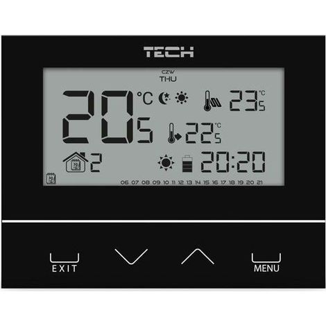 Termostato Tech ST-293 v3 negro con programación semanal (1/3)