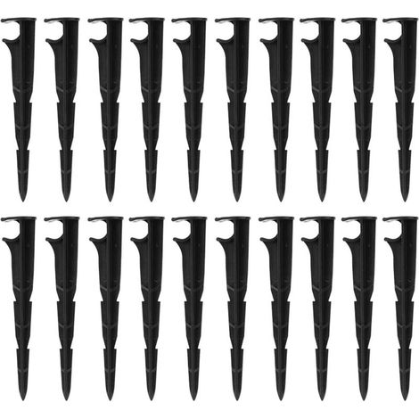 20pcs piquets de Support d'égouttement d'irrigation, piquets de Tuyau d'égouttement en Plastique de Support de Maintien de Tube pour l'irrigation, Serre, Jardin d'herbes de parterres(16 x 3cm) (1/5)