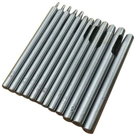 10 Pieces Leather Hole Punch, Hollow Punch Leather Punch Round Steel Hollow Punch Set Leather Hollow Hole Punch Tools for Watch Strap Belt 0.5mm-5mm (1/4)