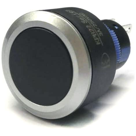 Bouton-poussoir, Momentané, 3 A, 5 A, Noir, Montage panneau ( Prix pour Paquet de 1 )