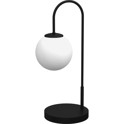 Lampada da tavolo Cambridge nera sfera bianca E14 15W Luminex