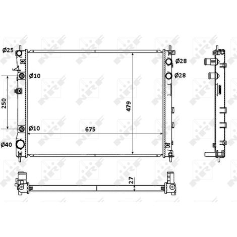 Radiateur, refroidissement du moteur NRF 53887 SUBARU 45111XA00A