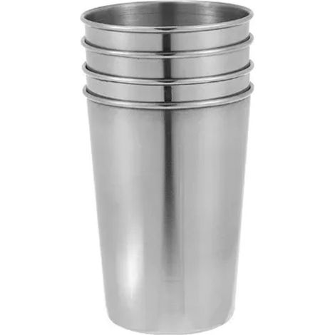 Lot de 4 verres à bière incassables en acier inoxydable de 170 ml, idéaux pour les bars, la maison et les restaurants. (1/4)