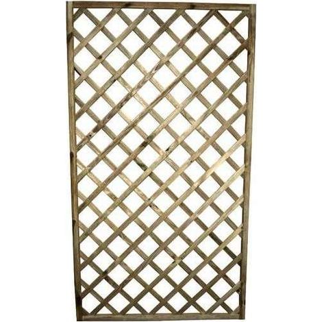 Grigliato in Legno di Conifera Naturale 60x180 cm Diagonale per Giardino - Pircher (1/2)