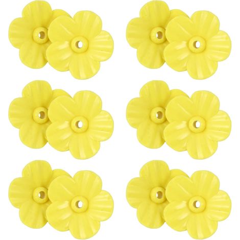 Lot de 12 mangeoires à oiseaux en forme de colibri de rechange pour fenêtre - Décoration pour loisirs créatifs - Jaune (1/5)