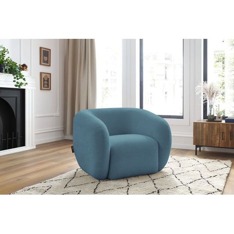 BOBOCHIC - Fauteuil CELINE tissu lisse Bleu clair (1/5)