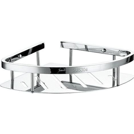 Panier de Douche Exclusif en Acier Inoxydable  Étagère Baignoire Salle de Bains Bac à Douche Support de Tablette de Coin Murale (Acier Inoxydable, 1 étage)