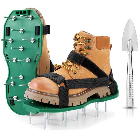 Sandali da giardino con lacci in velcro, dal design innovativo e unico, non richiedono installazione, robusti con tacchetti, taglia unica adatta a tutti i patii, terrazze, prati e giardini. (1/5)