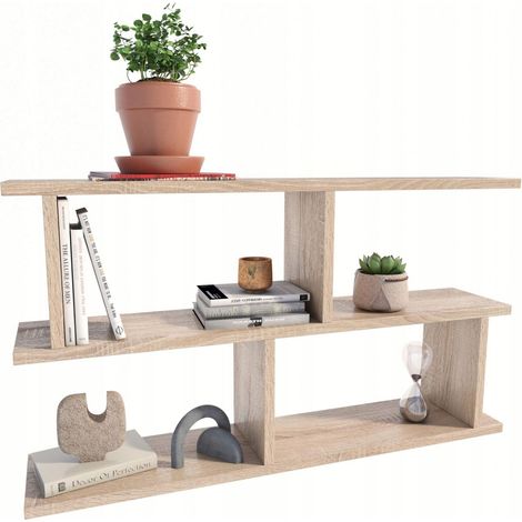Hängeregal Luna, Sonoma Eiche, Wandregal für Wohnzimmer, Büro, MK (1/3)