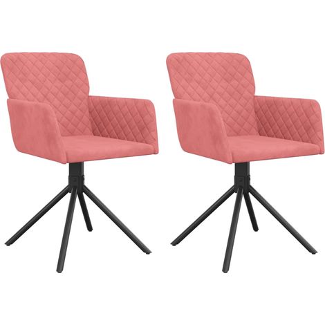 Esszimmerstühle 2 Stk. Drehbar Rosa Samt vidaXL (1/5)
