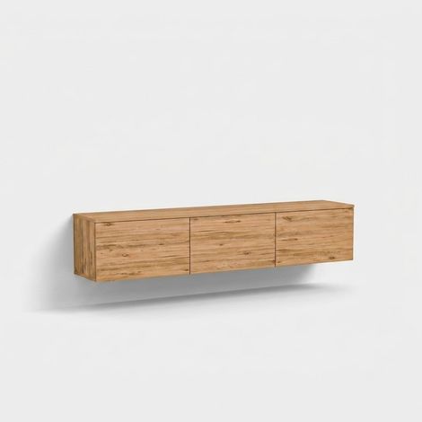 Hängendes TV-Lowboard mit Push-to-Open-Türen Neon - Natur (1/4)