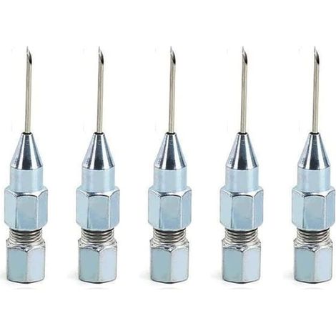 5 pièces pointe d'aiguille de pistolet à graisse de la bouche, aiguille d'injecteur de graisse pour la lubrification dans des roulements scellés très serrés et des joints universels