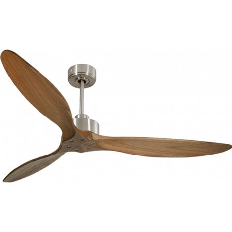 Modulo Slim de Klassfan - Ventilateur de plafond et destratificateur moteur DC chrome et pales bois sombre  30 à 60 m²