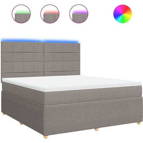 Maison Exclusive - Giroletto a Molle con Materasso Tortora 180x200 cm in Tessuto