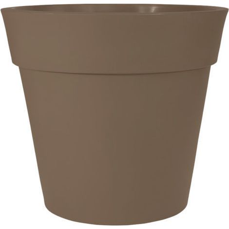 VASO LIRA ELITE , VASO TONDO LISCIO, VASO DA 60CM IN RESINA, FIORIERA, MADE ITALY - Colore: tortora
