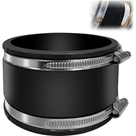 Manchon en caoutchouc flexible - 100 mm - Pour PVC et ventilateur de tuyau, filtre à charbon, tube en acier élastomère (1/5)