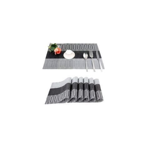 Lot de 6 sets de table antidérapants et lavables – Design dégradé argenté (1/5)