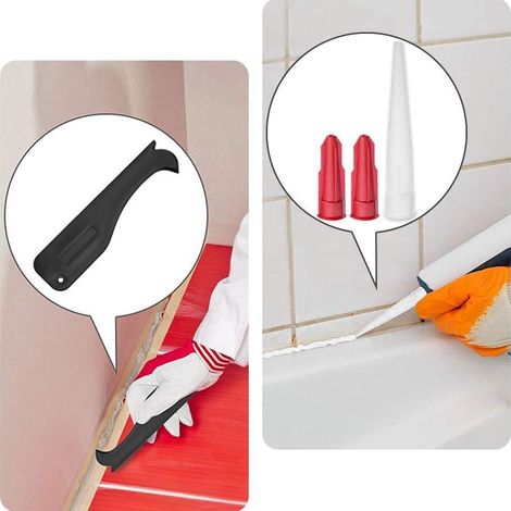 Ensemble de 13 grattoirs en plastique pour enlever la colle et le coulis. (1/5)