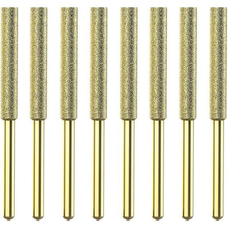 Diamant Affuteur Affuteuse de Chaine Tronçonneuse,Lime à Pierre pour Scie à Chaîne,Gabarit Affutage Chaine,avec 4,8 mm pour Affûter et Poncer,8 Piezas (1/4)