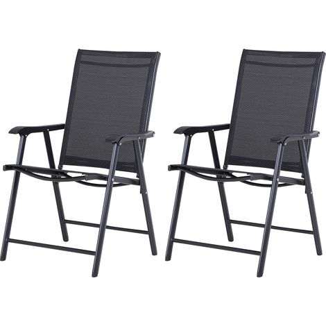 Set di 2 sedie da campeggio pieghevoli con braccioli in metallo nero 58x64x94 cm MODENUIT (1/5)