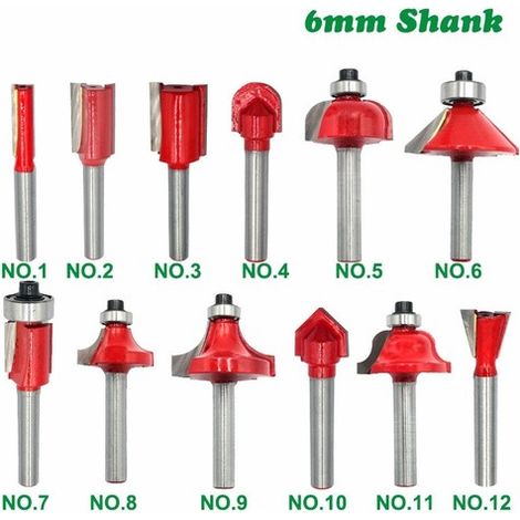 Fraise à bois double tranchant en carbure de tungstène – Tige 6 mm (1/5)