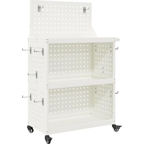Maison Exclusive - Werkzeugwagen Mit Rad Weiß 65 x 35 x 111 cm Ka