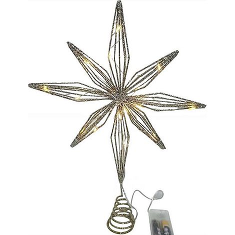 Étoile Pour Sommet De Sapin De Noël - Guirlande Lumineuse À Led - Décoration Intérieure Pour Arbre De Noël Bureau Maison Fête Nouvel An - 1 Pièce (1/5)