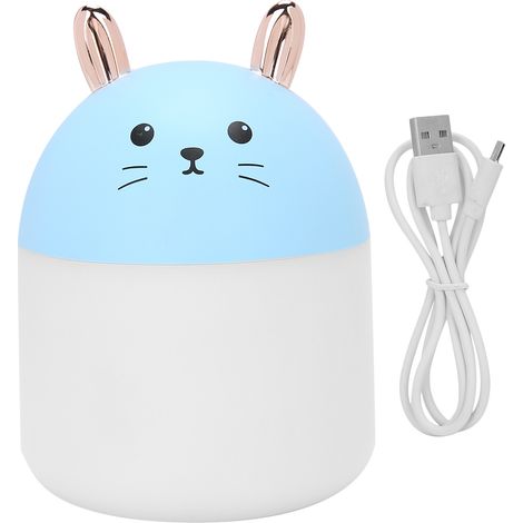 Diffuseur d'Aromathérapie avec Lumière Colorée pour Maison et Bureau - Modèle Chat Cartoon Bleu (1/5)