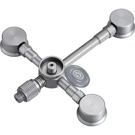 Outil de commutation en alliage d'aluminium pour le camping en extérieur : station de conversion 3 vers 2 pour cartouches de gaz, connecteur OD3, adaptateur de réchaud portable. (1/4)