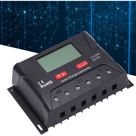 HP Serie 30A 12V/24V PWM Solar-Lade-/Entladeregler mit LED-Anzeige und USB-Anschluss (1/5)