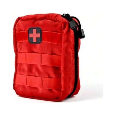 QORVA-Trousse de Premiers Secours, Soins Professionnels Faciles à Transporter, Trousse médicale d'alpinisme Portable, Trousse d'urgence, adaptée au Camping, à la randonnée, aux Voyages (1 pièce Rouge) (1/4)