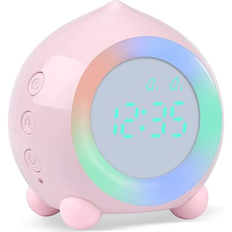 Réveil enfant lumineux LED numérique, veilleuse, volume réglable, USB rechargeable – DELKEVIC (1/5)