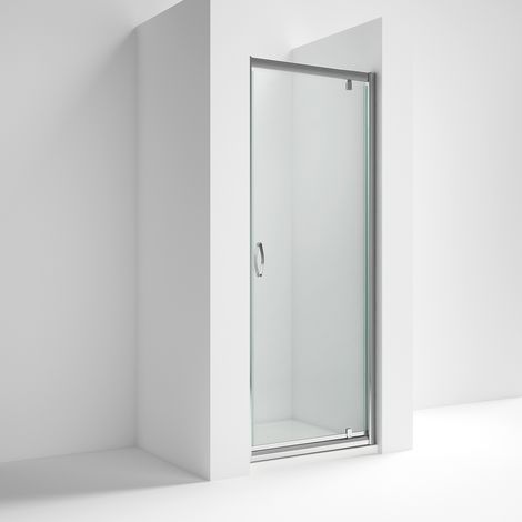 Nuie Ella Pivot Shower Door 760mm Wide Chrome Profile - 5mm Glass (1/5)